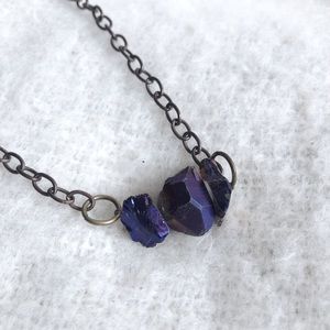 NWT Handmade Titanium Quartz Chunky Necklace